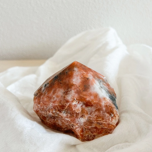 punta grezza in Calcite Arancio